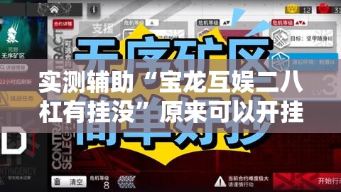 实测辅助“宝龙互娱二八杠有挂没”原来可以开挂