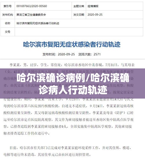 哈尔滨确诊病例/哈尔滨确诊病人行动轨迹
