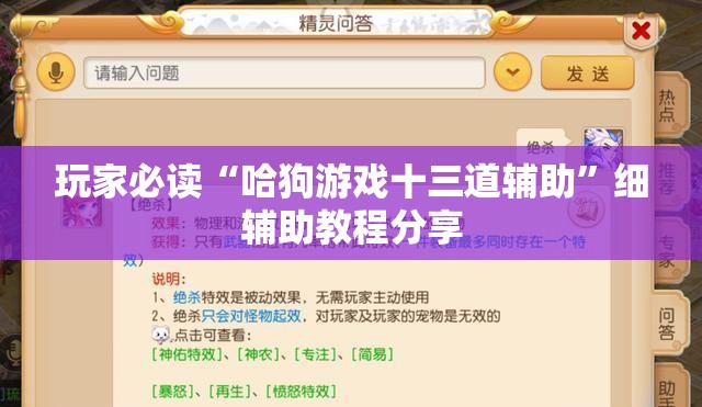 玩家必读“哈狗游戏十三道辅助”细辅助教程分享