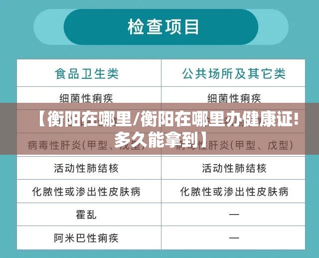 【衡阳在哪里/衡阳在哪里办健康证!多久能拿到】