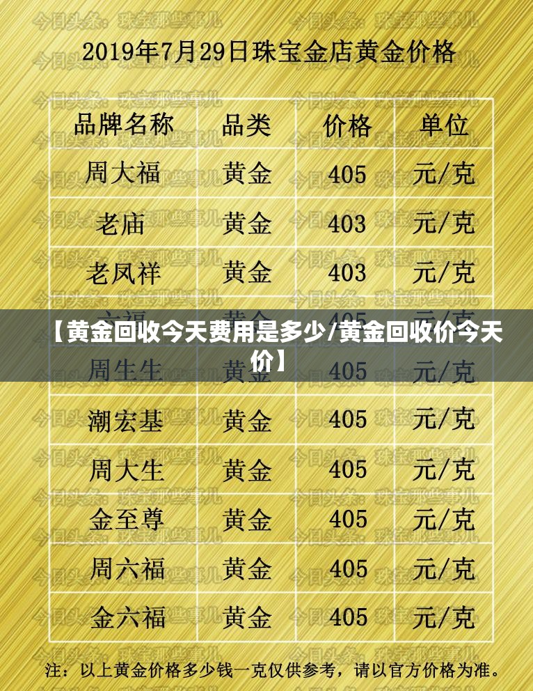【黄金回收今天费用是多少/黄金回收价今天价】