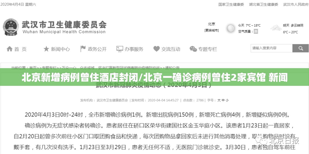 北京新增病例曾住酒店封闭/北京一确诊病例曾住2家宾馆 新闻