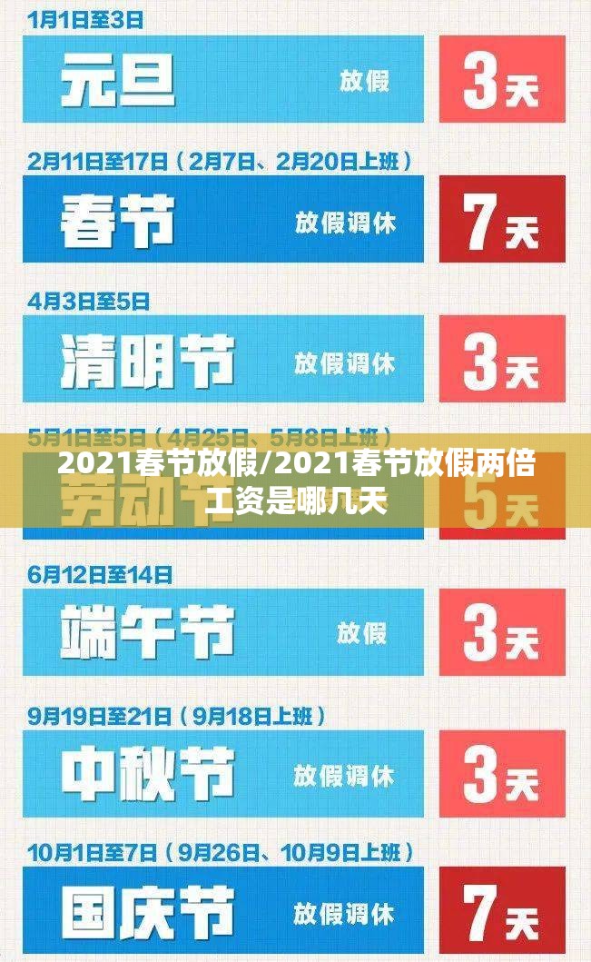 2021春节放假/2021春节放假两倍工资是哪几天