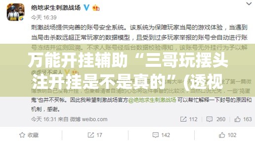 万能开挂辅助“三哥玩摆头注开挂是不是真的”(透视)其实确实有挂