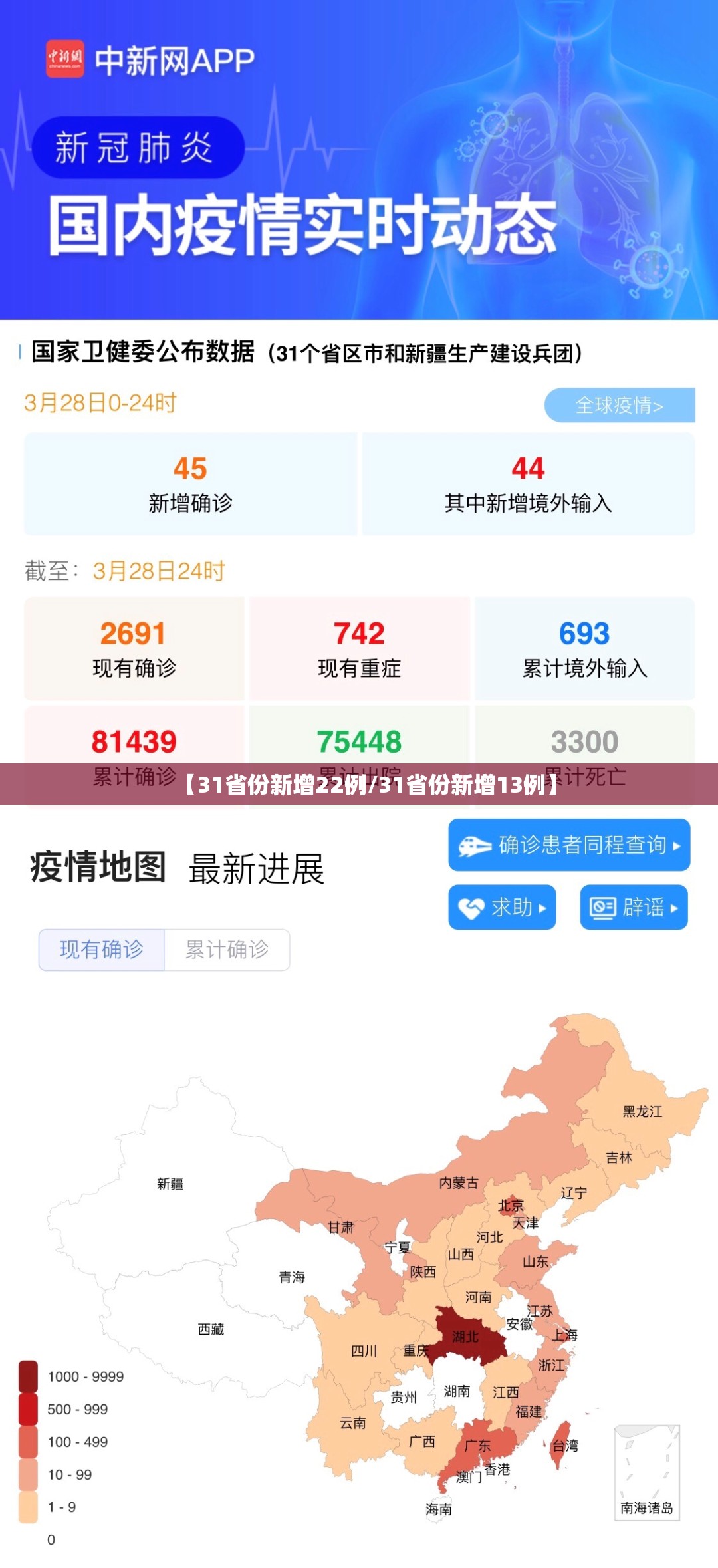 【31省份新增22例/31省份新增13例】