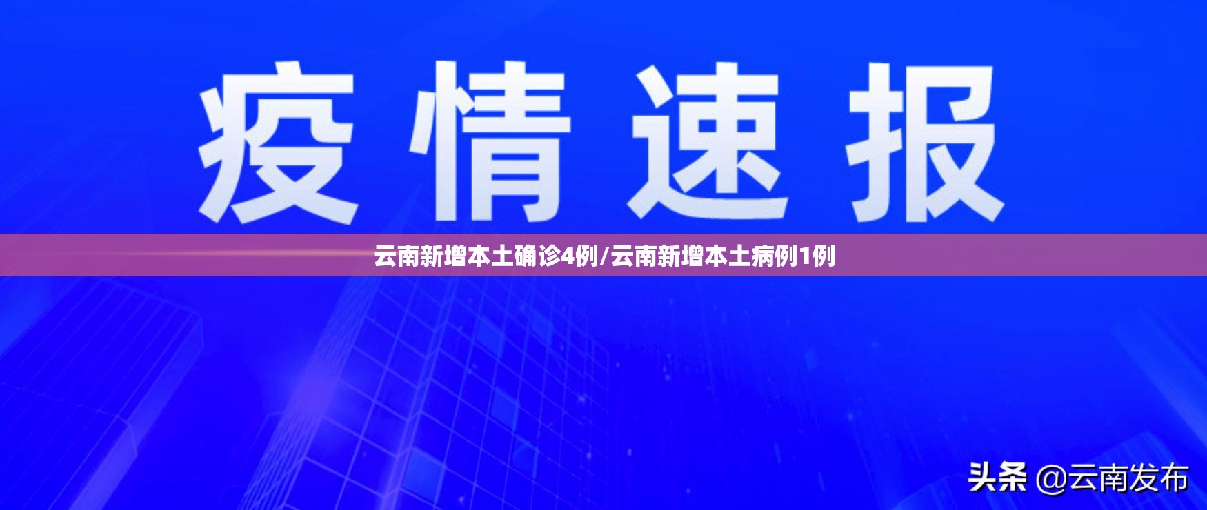 云南新增本土确诊4例/云南新增本土病例1例