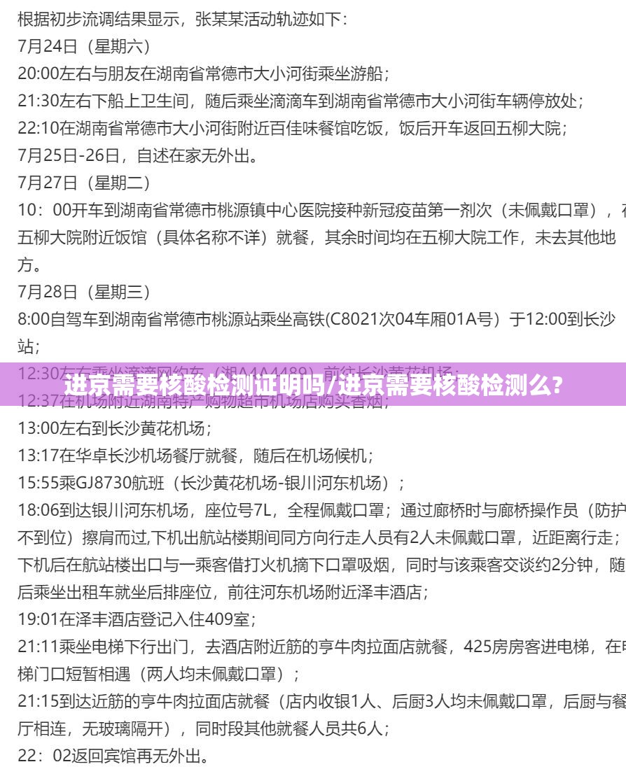 进京需要核酸检测证明吗/进京需要核酸检测么?