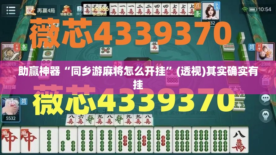 助赢神器“同乡游麻将怎么开挂”(透视)其实确实有挂