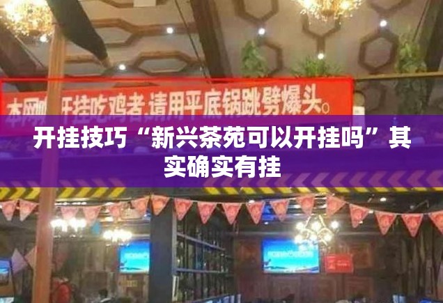 开挂技巧“新兴茶苑可以开挂吗”其实确实有挂