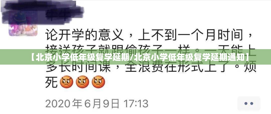 【北京小学低年级复学延期/北京小学低年级复学延期通知】