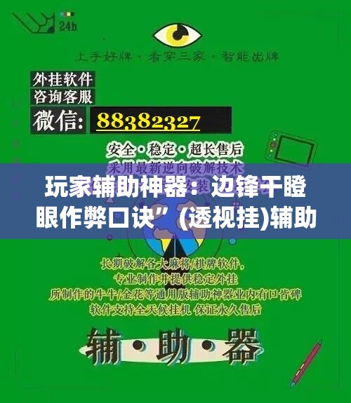 玩家辅助神器：边锋干瞪眼作弊口诀	”(透视挂)辅助下载教程