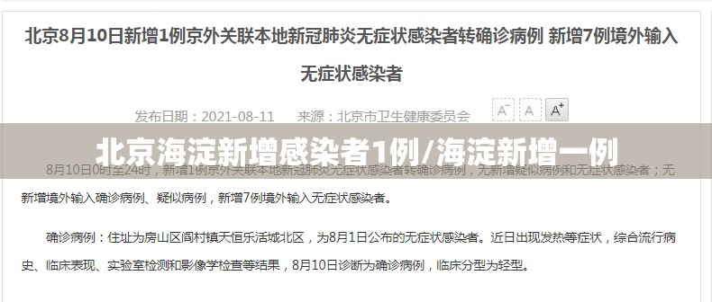 北京海淀新增感染者1例/海淀新增一例