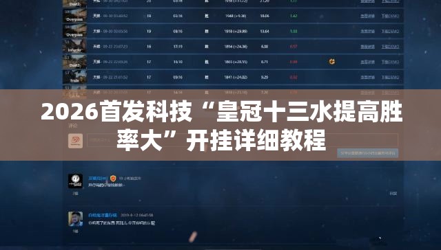 2026首发科技“皇冠十三水提高胜率大	”开挂详细教程