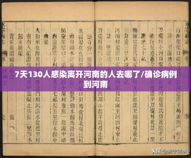 7天130人感染离开河南的人去哪了/确诊病例到河南