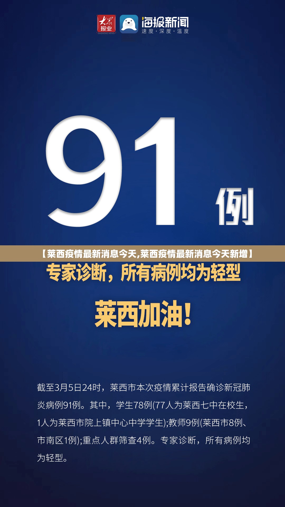 【莱西疫情最新消息今天,莱西疫情最新消息今天新增】