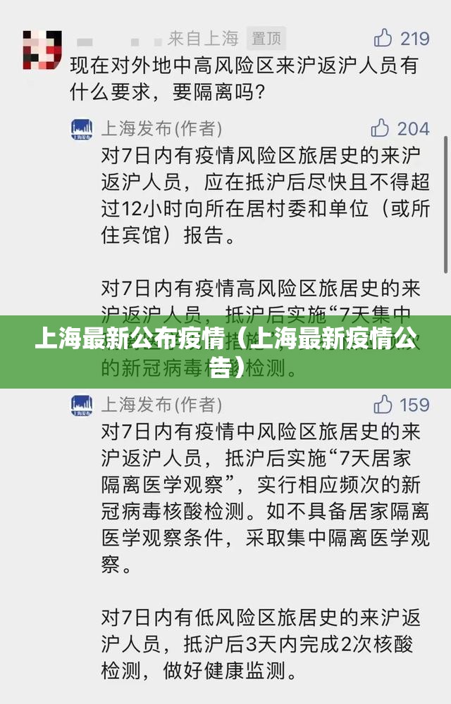 上海最新公布疫情（上海最新疫情公告）