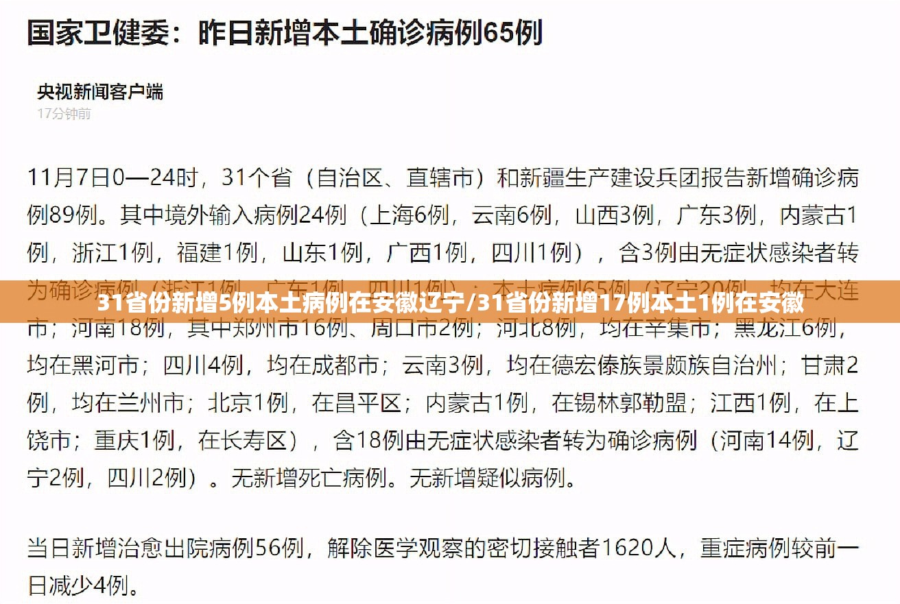 31省份新增5例本土病例在安徽辽宁/31省份新增17例本土1例在安徽 31省份新增5例本土病例在安徽辽宁/31省份新增17例本土1例在安徽