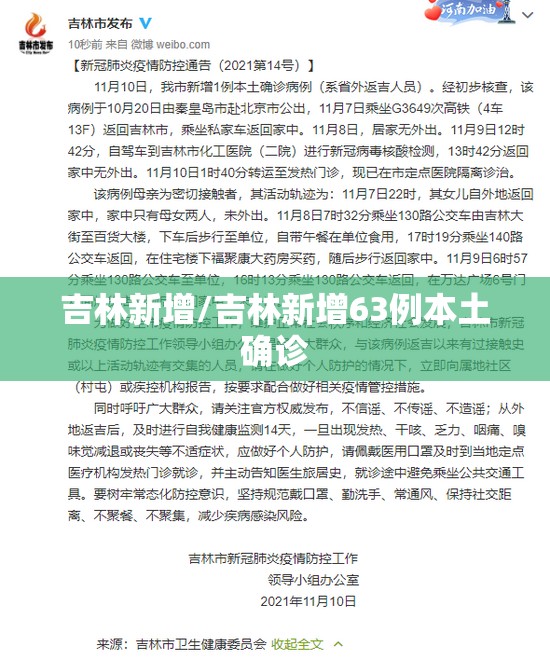 吉林新增/吉林新增63例本土确诊