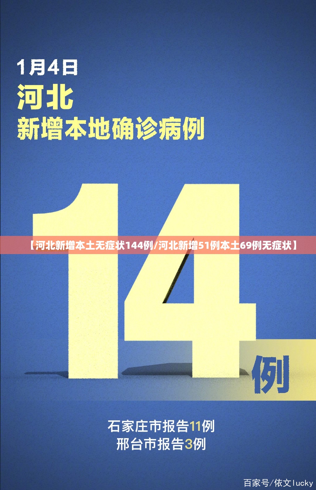 【河北新增本土无症状144例/河北新增51例本土69例无症状】