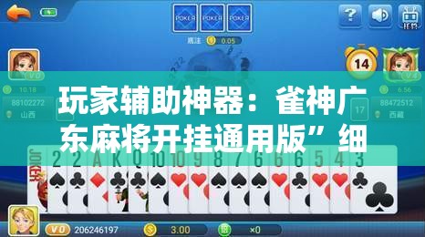 玩家辅助神器：雀神广东麻将开挂通用版”细辅助教程分享