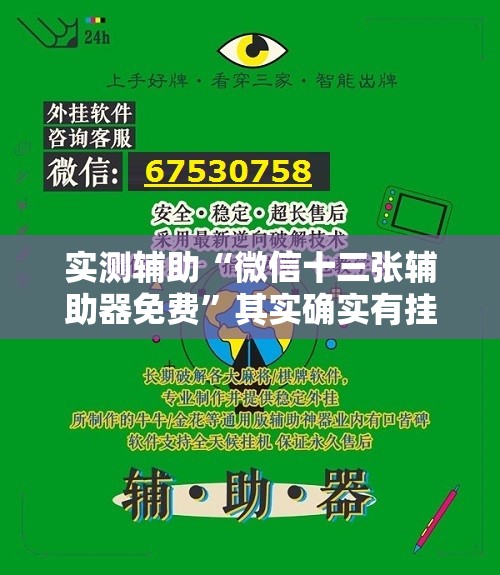 实测辅助“微信十三张辅助器免费	”其实确实有挂