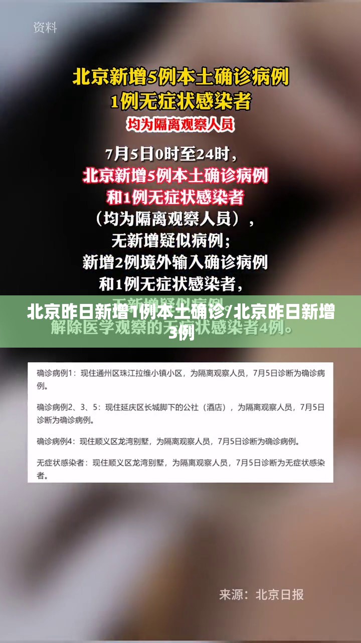 北京昨日新增1例本土确诊/北京昨日新增3例