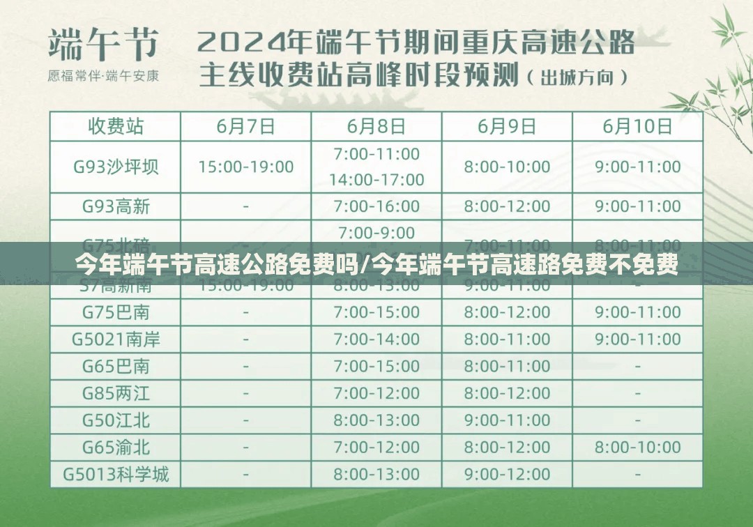 今年端午节高速公路免费吗/今年端午节高速路免费不免费