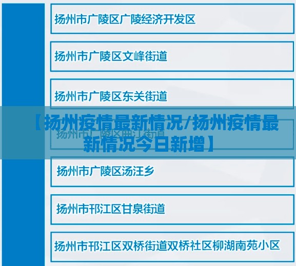 【扬州疫情最新情况/扬州疫情最新情况今日新增】