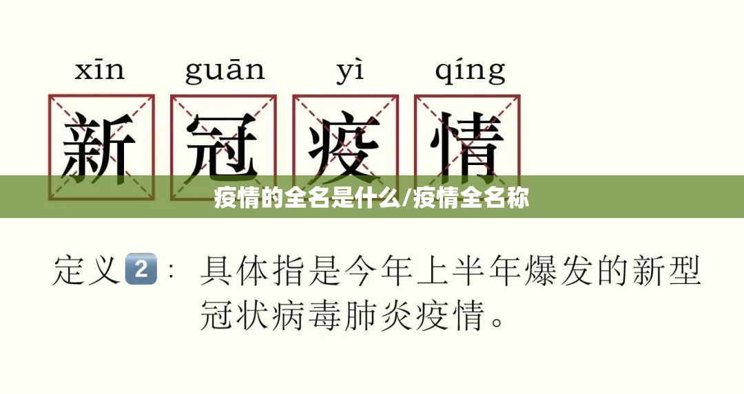 疫情的全名是什么/疫情全名称