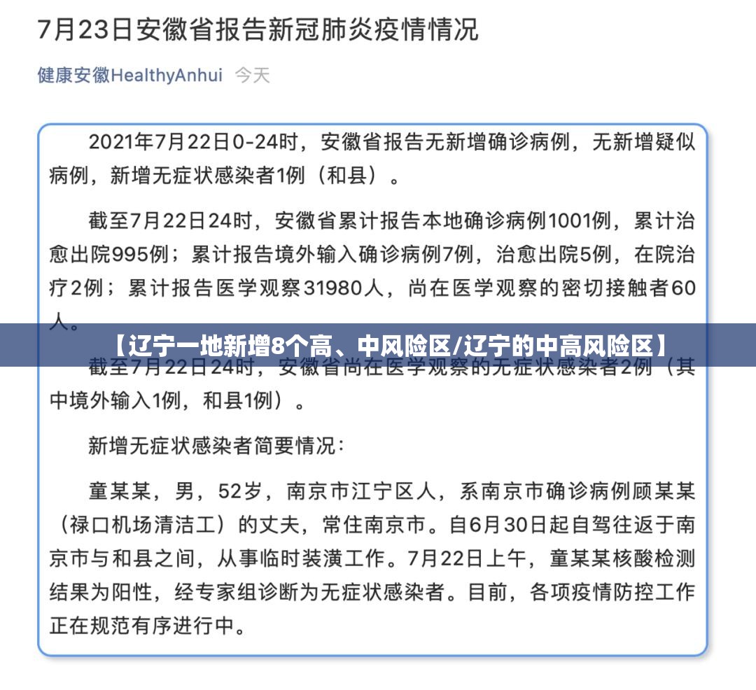 【辽宁一地新增8个高、中风险区/辽宁的中高风险区】