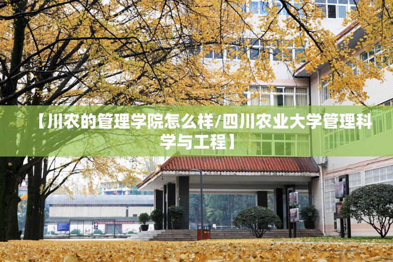 【川农的管理学院怎么样/四川农业大学管理科学与工程】