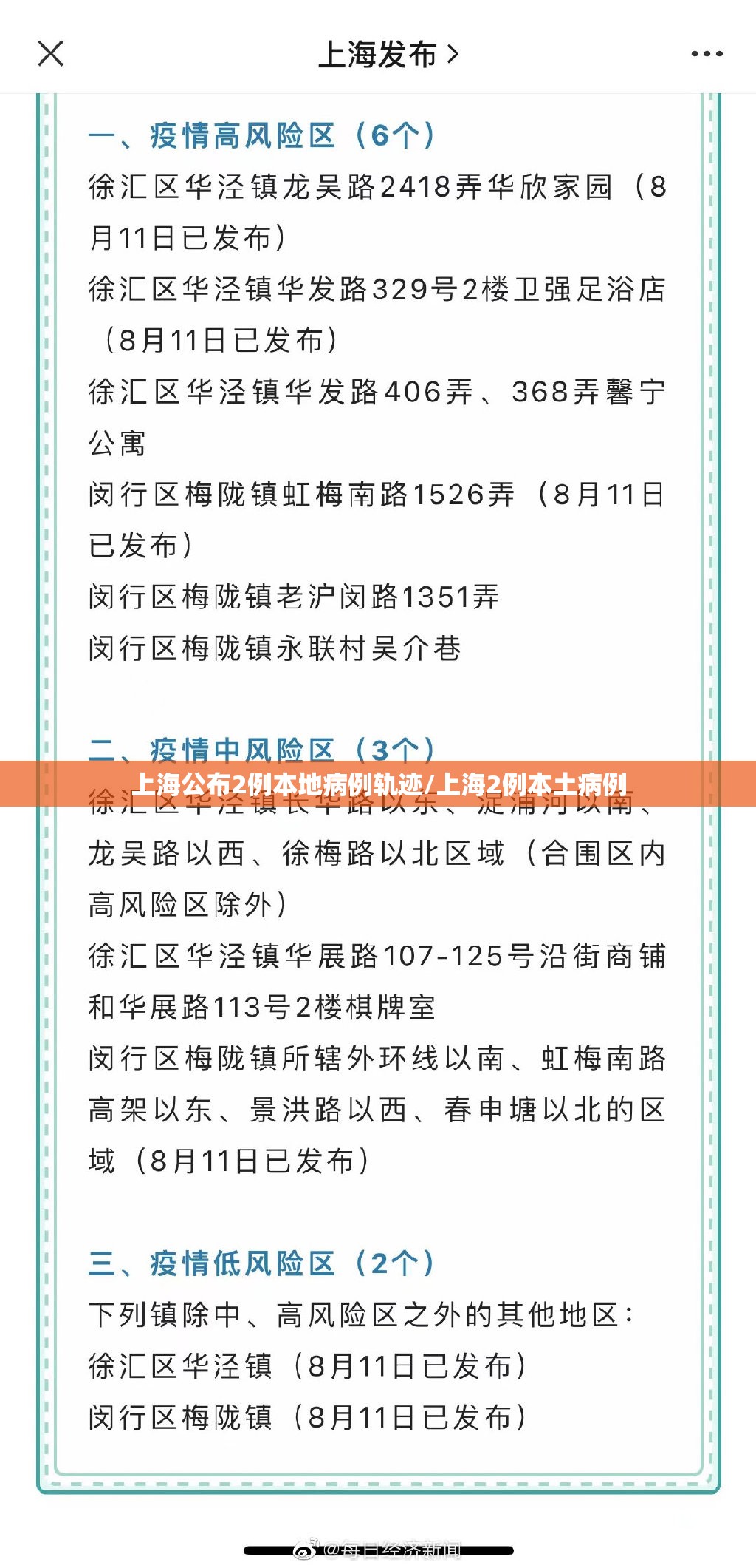 上海公布2例本地病例轨迹/上海2例本土病例