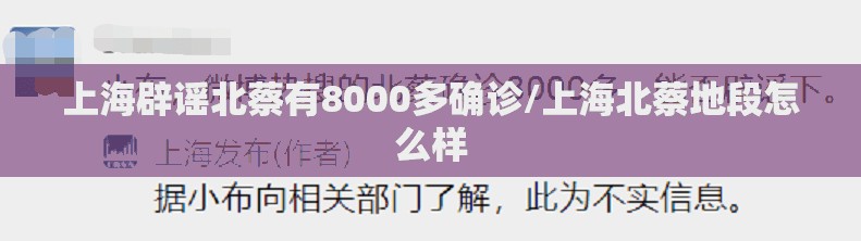 上海辟谣北蔡有8000多确诊/上海北蔡地段怎么样