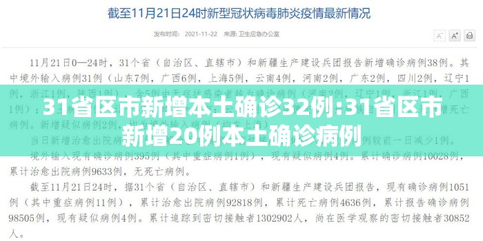 31省区市新增本土确诊32例:31省区市新增20例本土确诊病例