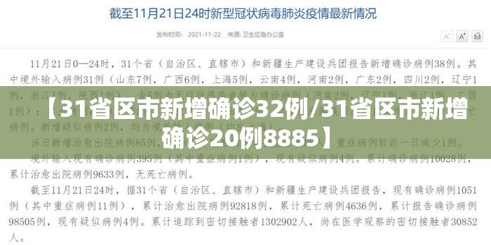 【31省区市新增确诊32例/31省区市新增确诊20例8885】