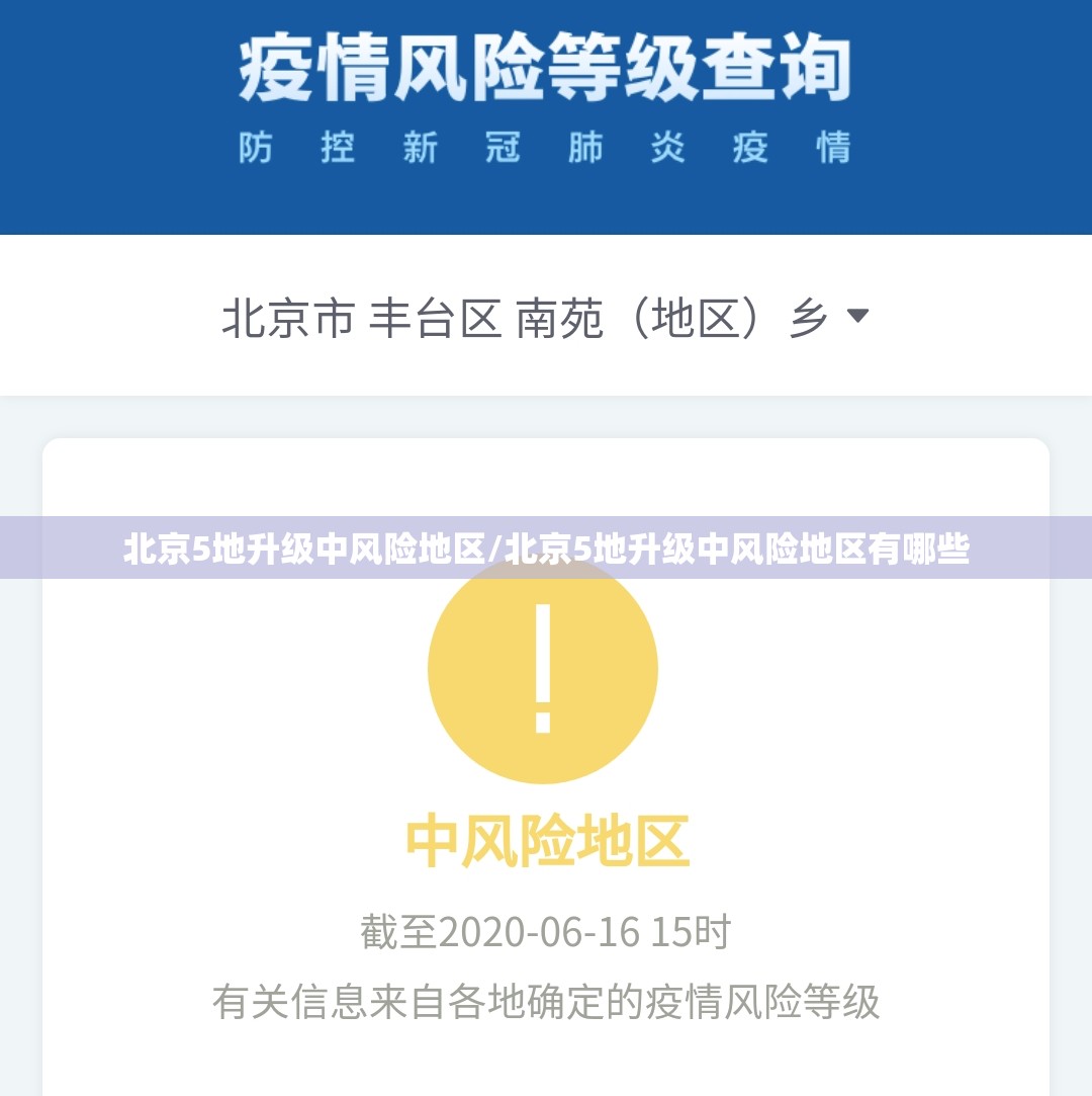 北京5地升级中风险地区/北京5地升级中风险地区有哪些