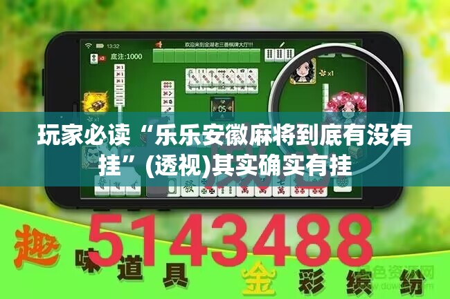 玩家必读“乐乐安徽麻将到底有没有挂”(透视)其实确实有挂