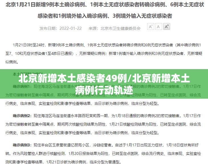 北京新增本土感染者49例/北京新增本土病例行动轨迹