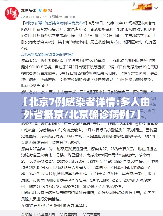 【北京7例感染者详情:多人由外省抵京/北京确诊病例7】