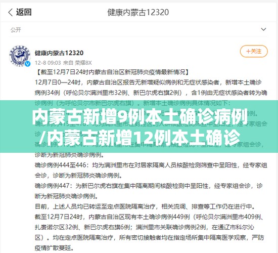 内蒙古新增9例本土确诊病例/内蒙古新增12例本土确诊