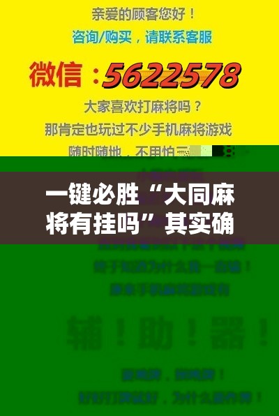 一键必胜“大同麻将有挂吗”其实确实有挂