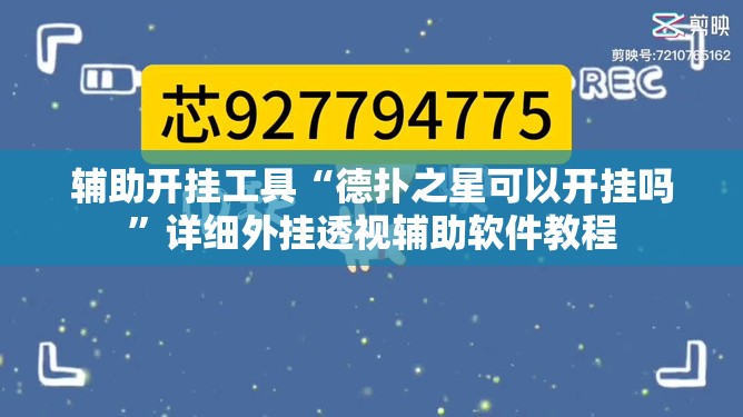 辅助开挂工具“德扑之星可以开挂吗	”详细外挂透视辅助软件教程