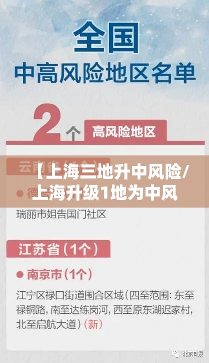 【上海三地升中风险/上海升级1地为中风险地区】