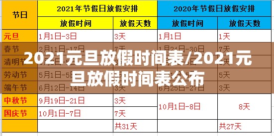 2021元旦放假时间表/2021元旦放假时间表公布