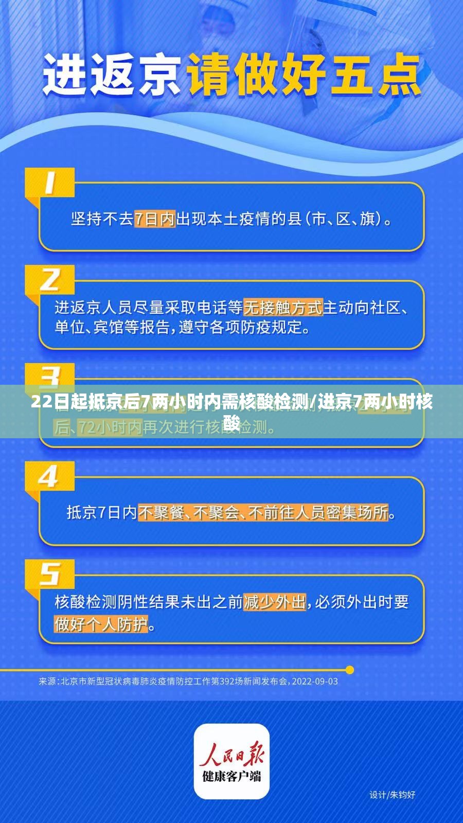 22日起抵京后7两小时内需核酸检测/进京7两小时核酸