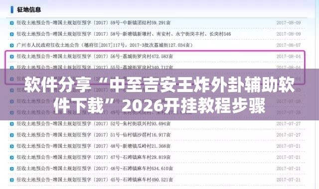 软件分享“中至吉安王炸外卦辅助软件下载”2026开挂教程步骤