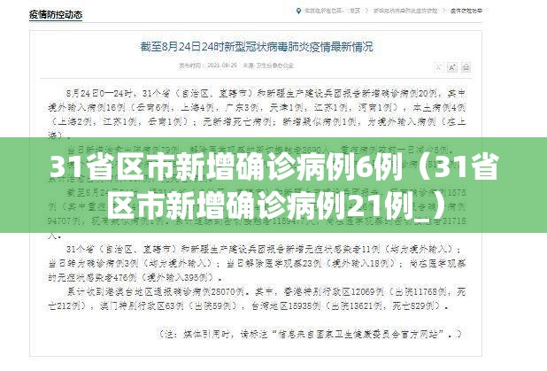 31省区市新增确诊病例6例（31省区市新增确诊病例21例_）