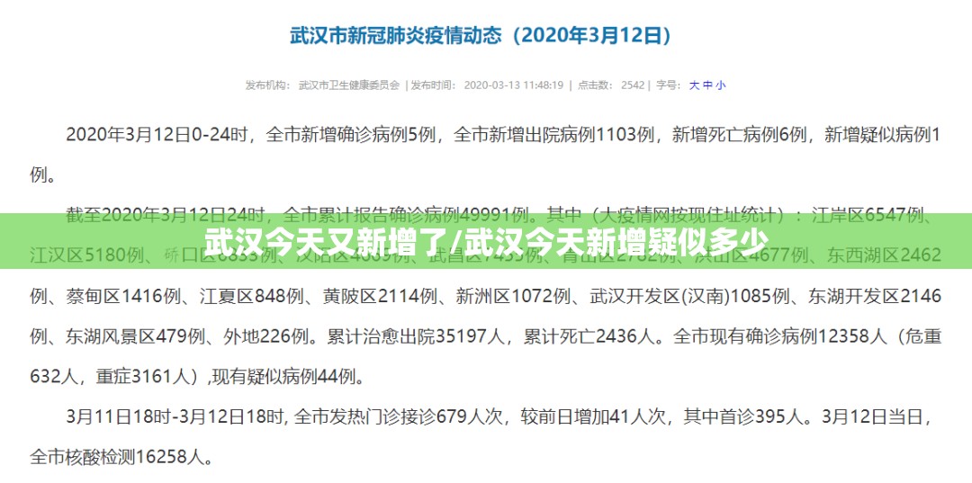 武汉今天又新增了/武汉今天新增疑似多少