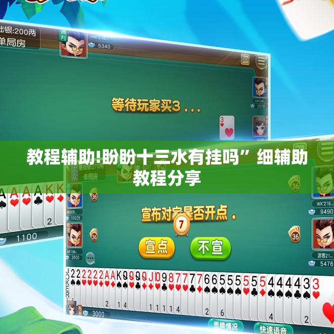 教程辅助!盼盼十三水有挂吗”细辅助教程分享