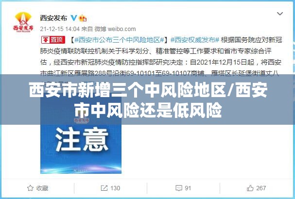 西安市新增三个中风险地区/西安市中风险还是低风险